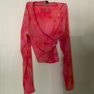 Outdoor Voices Tissue Weave Wrap Top